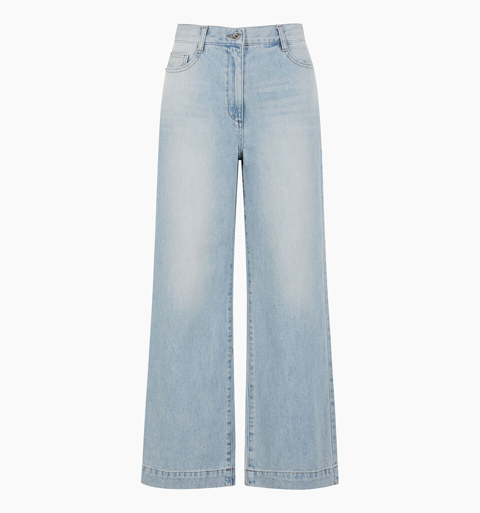 Light color jeans - sisley k wide jeans - Light Blue | Sisley K image number 1
